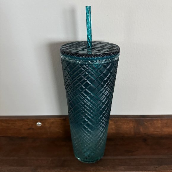 STARBUCKS Jade Ombre Teal Green Jewel Venti 24oz Tumbler Clear Gradient Crystal - Picture 5 of 15
